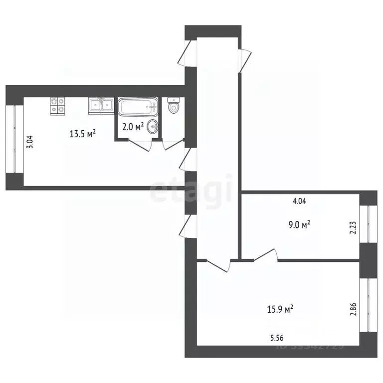 Комната Архангельская область, Новодвинск ул. 50-летия Октября, 39к1 ... - Фото 1