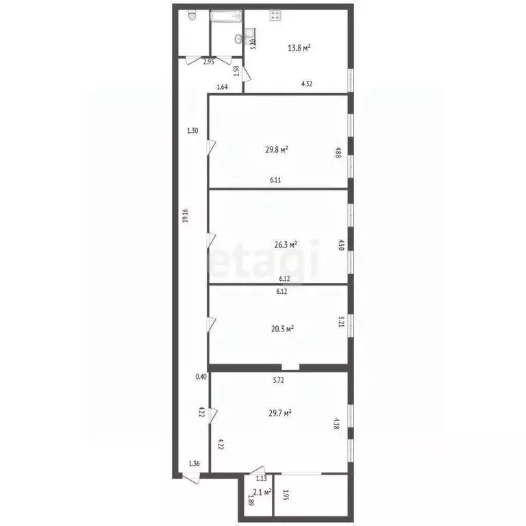 Студия Санкт-Петербург наб. Реки Фонтанки, 156 (32.6 м) - Фото 1