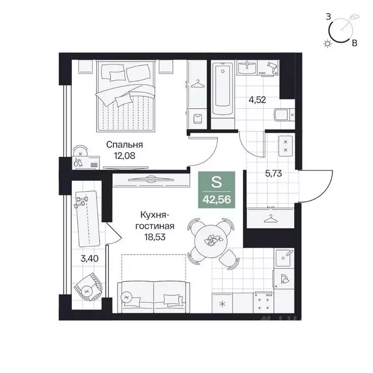 1-к кв. Волгоградская область, Волгоград просп. Имени В.И. Ленина, 59Г ... - Фото 0