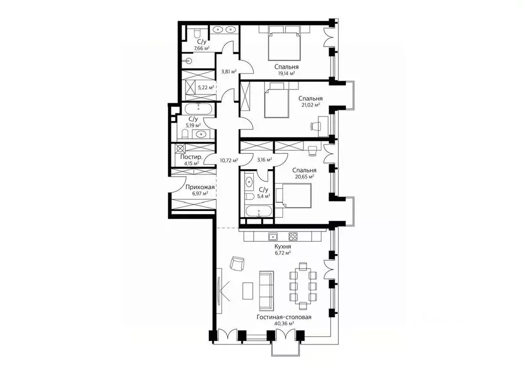 4-к кв. Москва ул. Костикова, 4к1 (161.0 м) - Фото 1