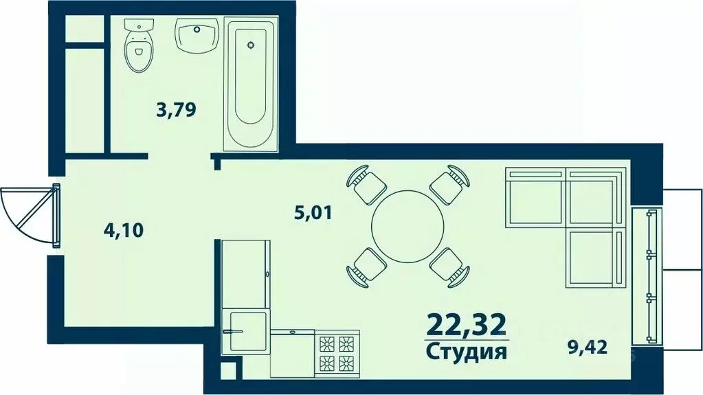 1-к кв. Башкортостан, Уфа городской округ, д. Ветошниково Город ... - Фото 0