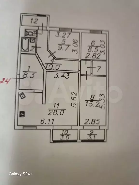4-к. квартира, 93 м, 3/9 эт. - Фото 0