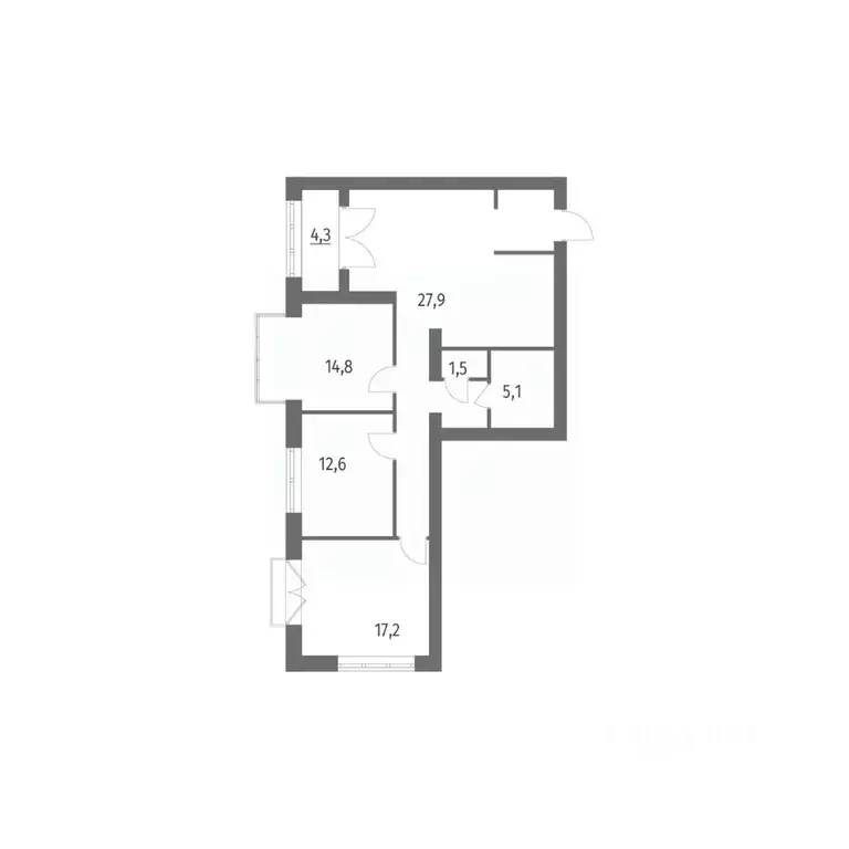 3-к кв. Санкт-Петербург ул. Академика Константинова, 1к1 (95.8 м) - Фото 0