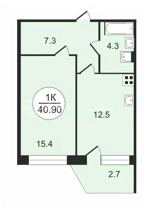 1-к кв. Ленинградская область, Ломоносовский район, Аннинское ... - Фото 2