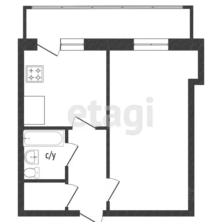 1-к кв. Костромская область, Кострома Лагерная ул., 6 (32.9 м) - Фото 1