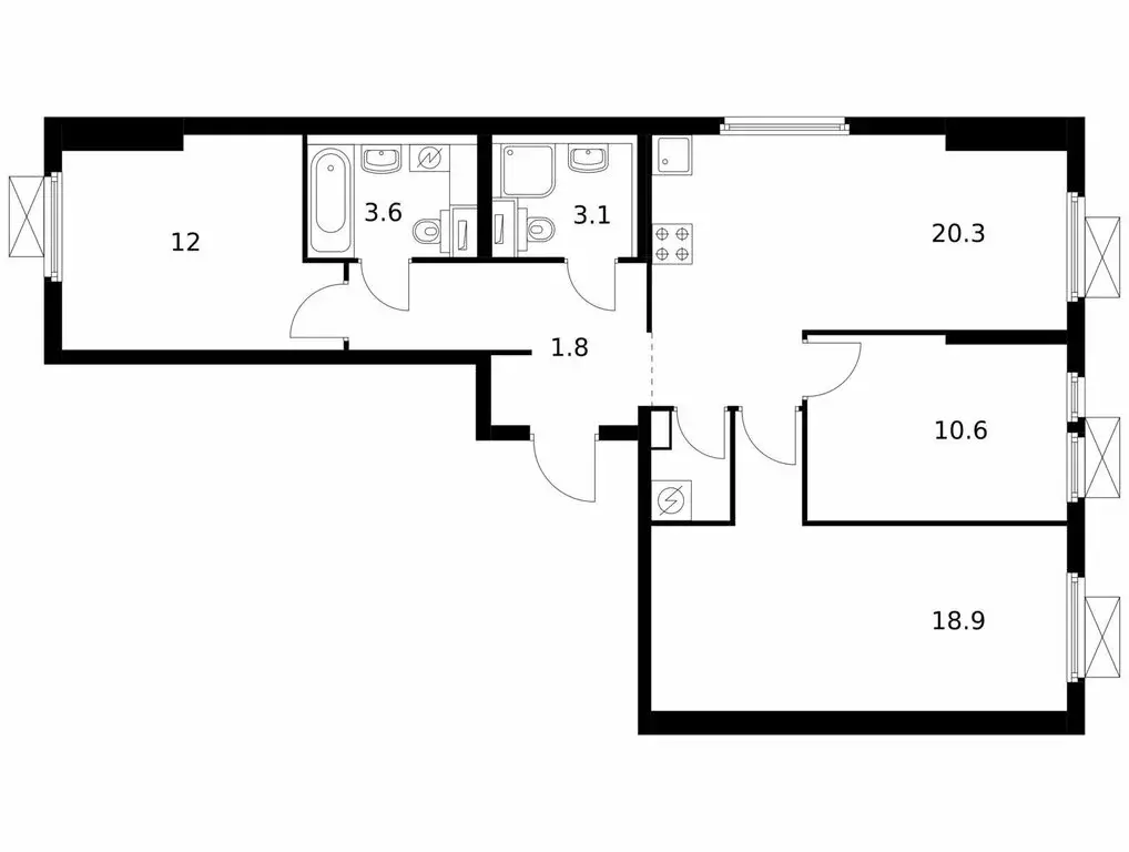 3-комнатная квартира: Москва, Муравская улица, 44к2 (78.7 м) - Фото 1