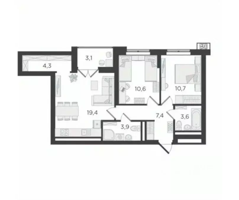 2-к кв. Свердловская область, Екатеринбург ул. Большакова, 66 (63.0 м) - Фото 1