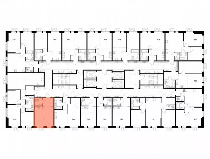 Квартира-студия, 25,7м, 33/33эт. - Фото 0