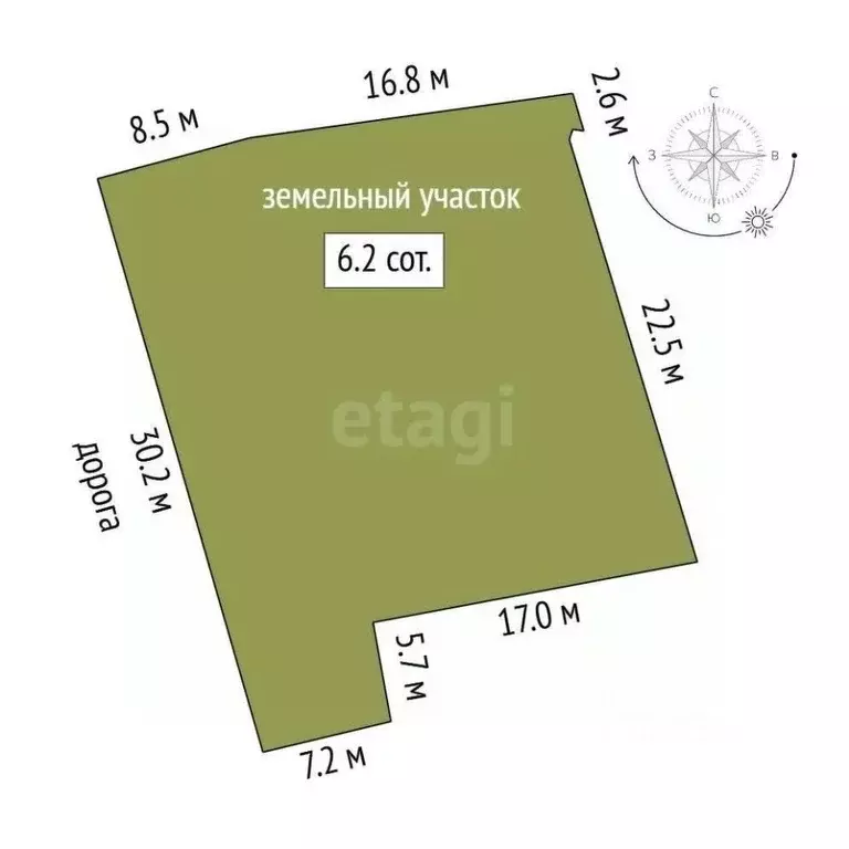 Участок в Мордовия, Лямбирский район, с. Берсеневка ул. Южная (6.24 ... - Фото 1