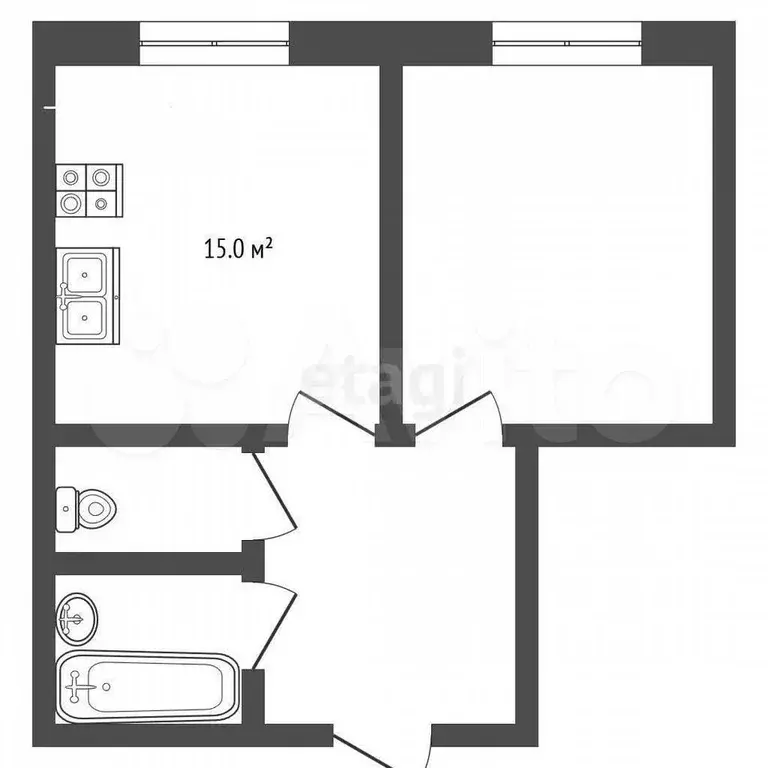 2-к. квартира, 37 м, 3/5 эт. - Фото 0