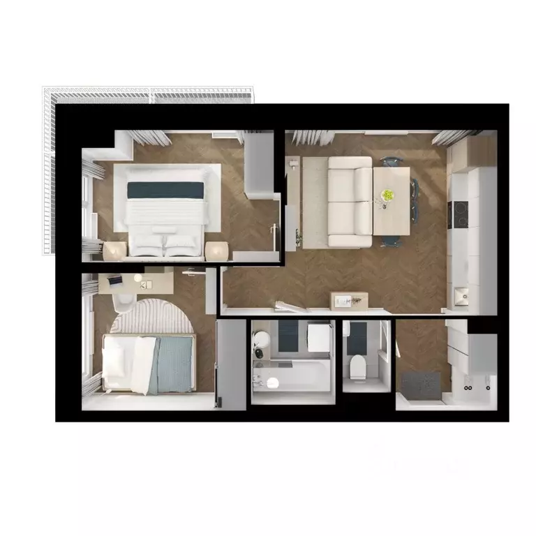 2-к кв. Московская область, Ленинский городской округ, Боброво пгт ... - Фото 1