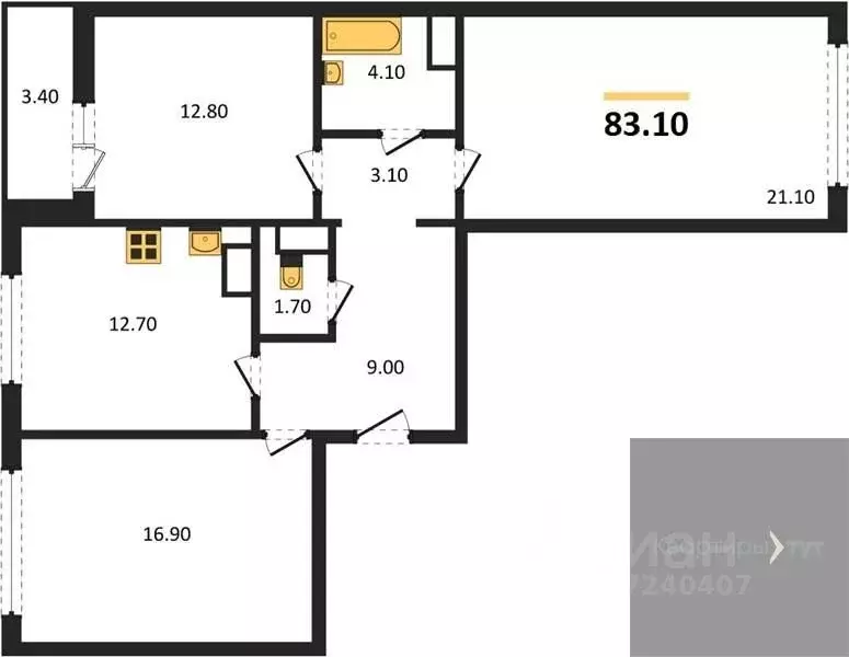 3-к кв. Воронежская область, Воронеж ул. Пескова, 8 (83.1 м) - Фото 0