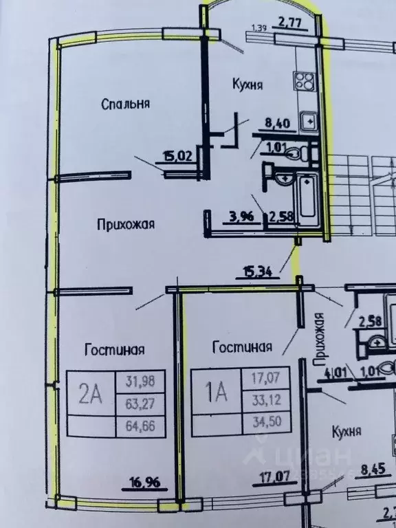 2-к кв. Чувашия, Чебоксары ул. Академика В.Н.Челомея, 3 (66.0 м) - Фото 1