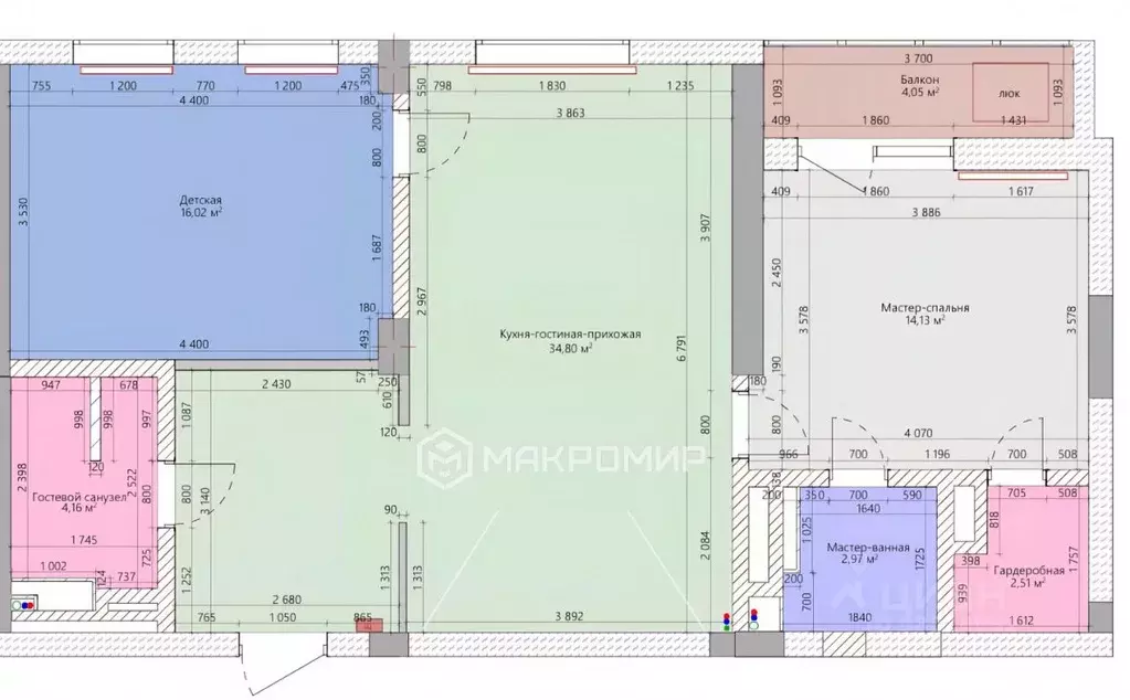 3-к кв. Челябинская область, Челябинск ул. Елькина, 91 (78.1 м) - Фото 2