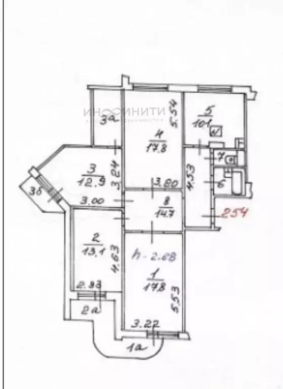 4-к. квартира, 95,6 м, 4/10 эт. - Фото 0