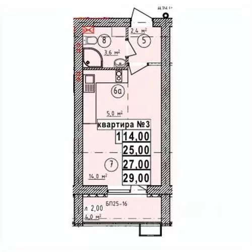 Студия Липецкая область, Усмань Северо-Восточный мкр,  (27.0 м) - Фото 1