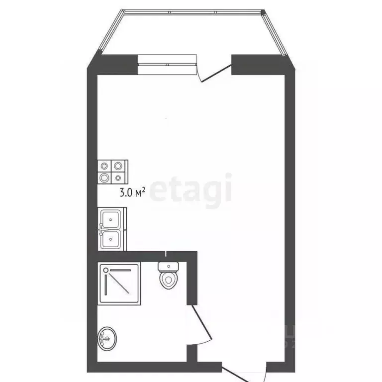 Студия Севастополь ул. Челнокова, 19Ак2 (22.8 м) - Фото 2