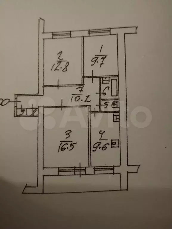 3-к. квартира, 63,3 м, 8/9 эт. - Фото 0