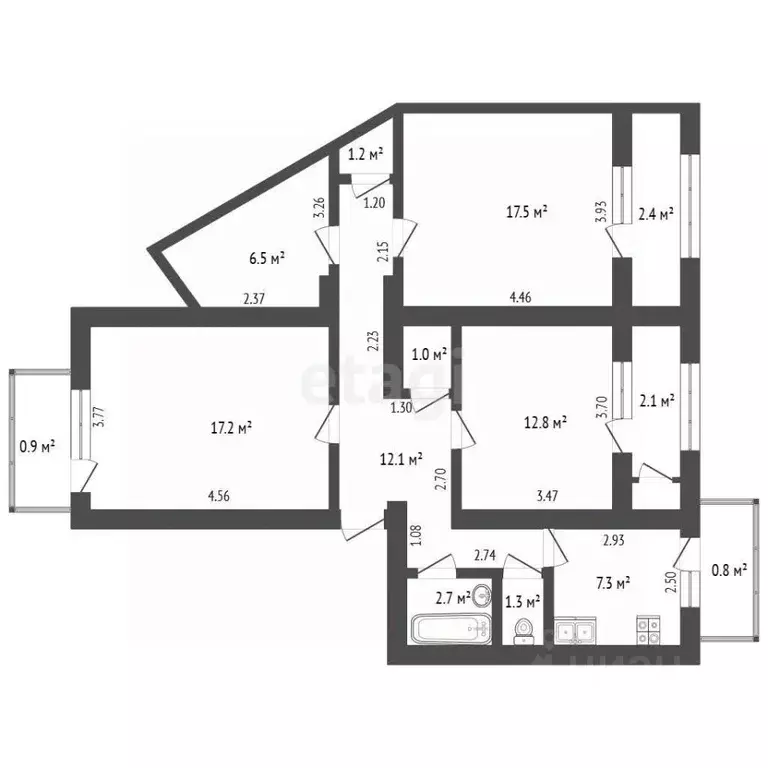 3-к кв. Крым, Феодосия ул. Крымская, 29 (85.8 м) - Фото 2