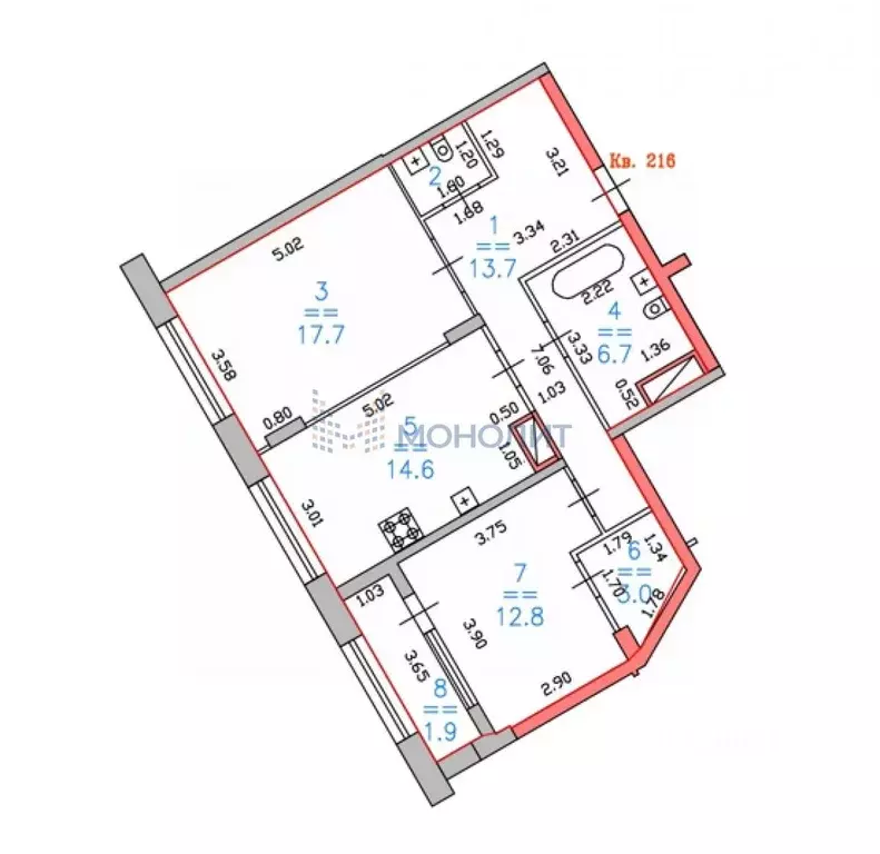 2-к кв. Нижегородская область, Нижний Новгород ул. Владимира ... - Фото 1