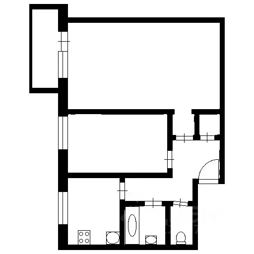 2-к кв. Санкт-Петербург Новосибирская ул., 4 (43.2 м) - Фото 1