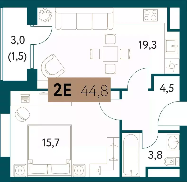 2-к кв. Москва Винницкая ул., 8к4 (44.8 м) - Фото 0