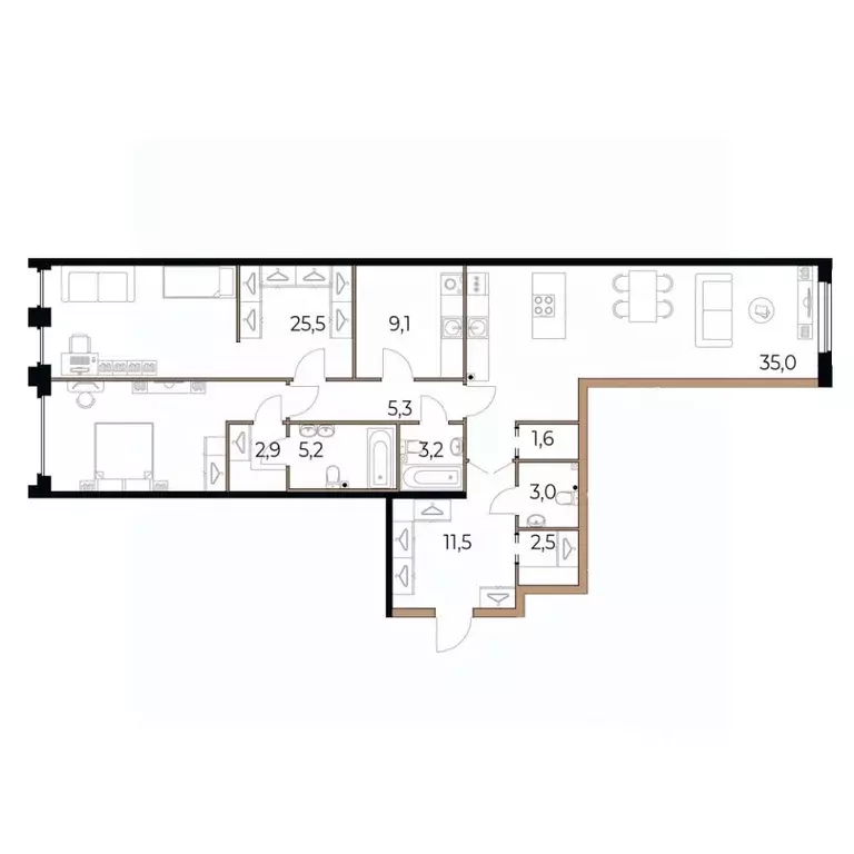 2-к кв. Вологодская область, Череповец Рыбинская ул., 69 (121.2 м) - Фото 1