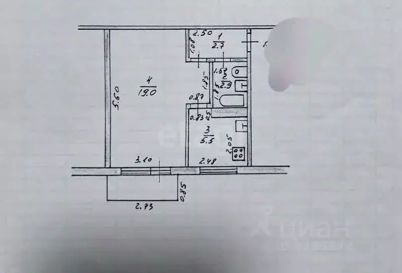 1-к кв. Татарстан, с. Высокая Гора ул. Юбилейная, 7 (30.0 м) - Фото 2