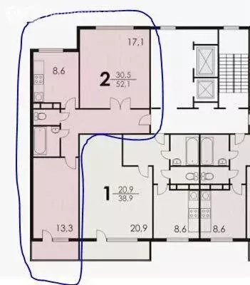 2-комнатная квартира: Москва, улица Чечулина, 14 (46 м) - Фото 1