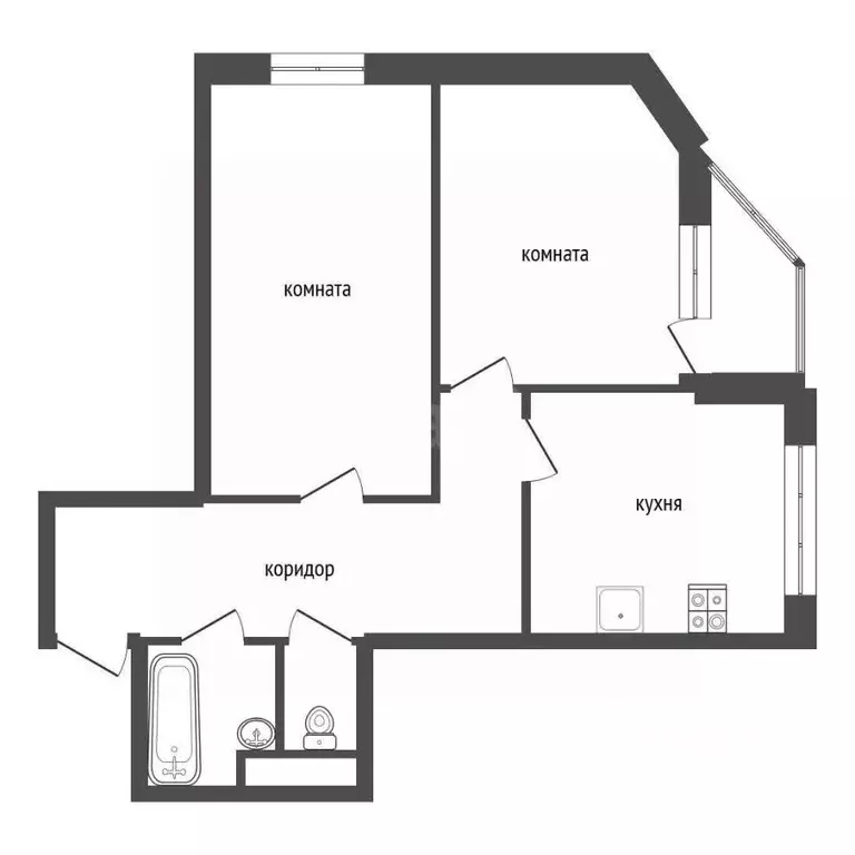 2-к кв. Воронежская область, Воронеж ул. Историка Костомарова, 46/1 ... - Фото 2