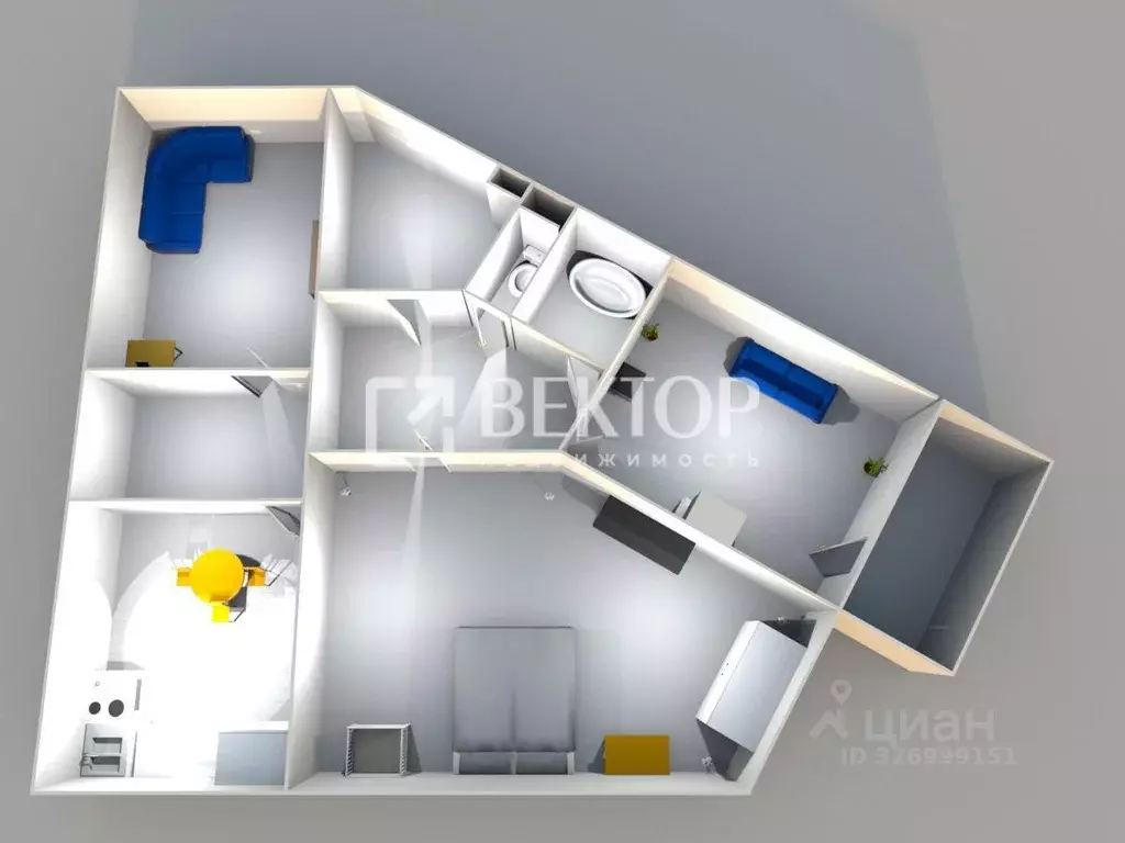 3-к кв. Костромская область, Кострома ул. Олега Юрасова, 1 (96.0 м) - Фото 2