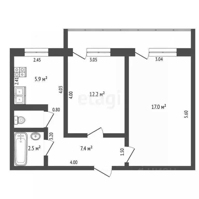 2-к кв. Нижегородская область, Выкса Жуковского мкр, 2 (46.2 м) - Фото 1
