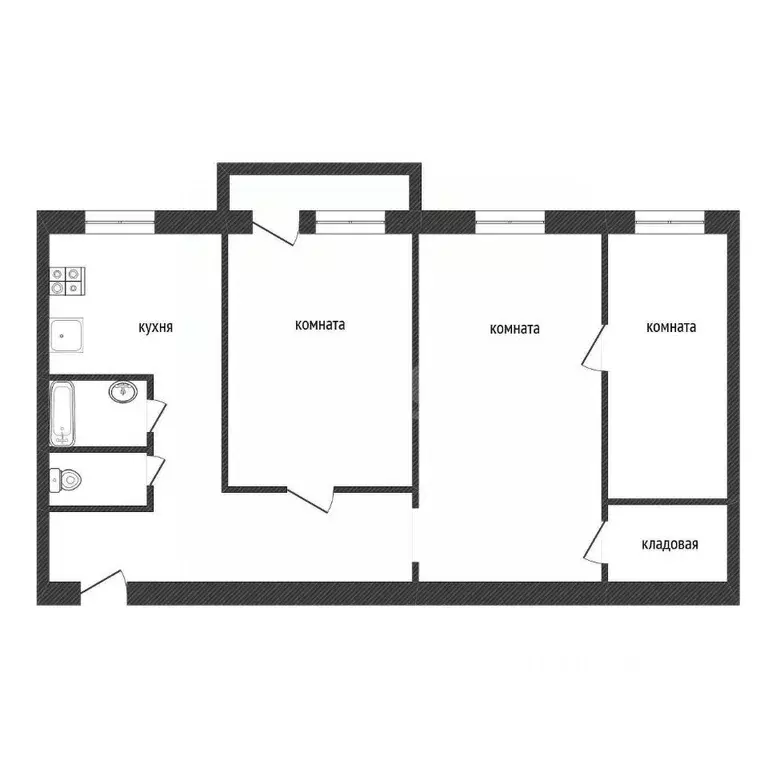 3-к кв. Ленинградская область, Кириши ул. Мира, 9 (52.2 м) - Фото 1