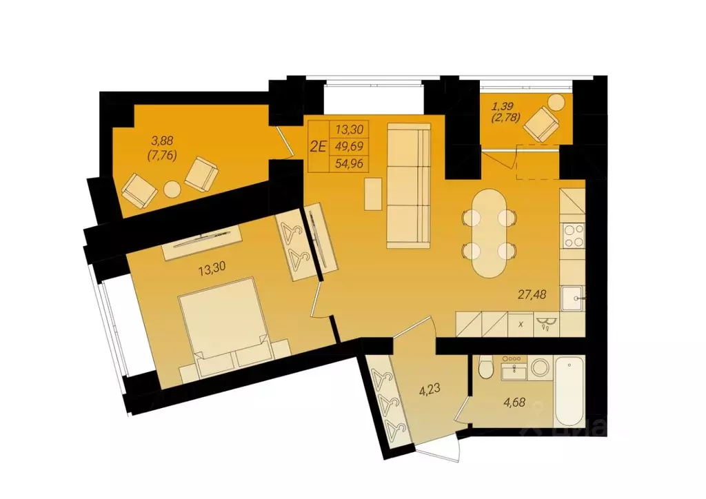 2-к кв. Архангельская область, Архангельск просп. Советских ... - Фото 1