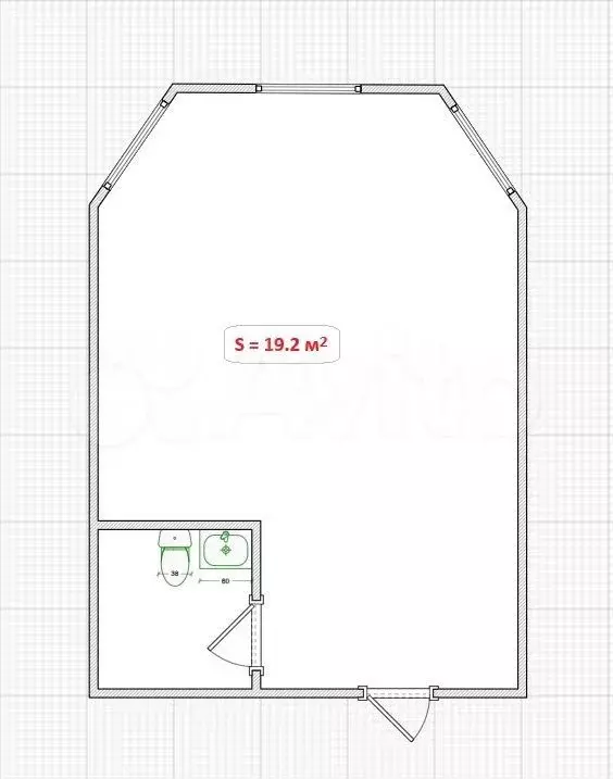 Квартира-студия, 19,2 м, 1/3 эт. - Фото 0