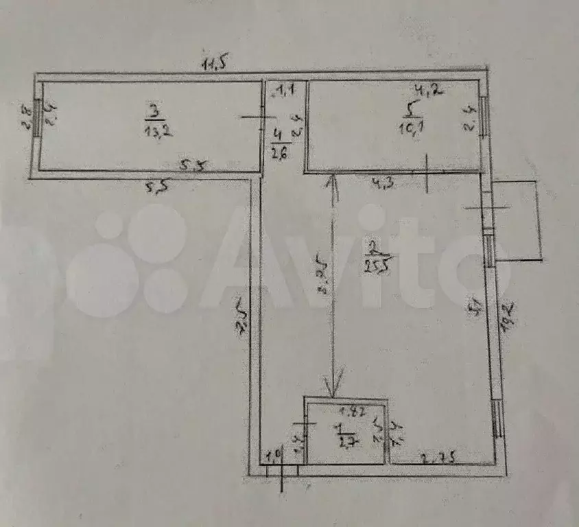 2-к. квартира, 54,1 м, 2/2 эт. - Фото 0