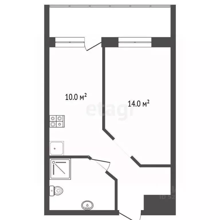 1-к кв. Татарстан, Набережные Челны просп. Яшьлек, 8А (39.9 м) - Фото 2