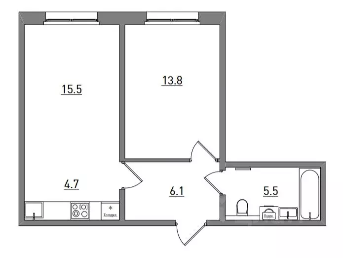 2-к кв. Кировская область, Киров ул. Чистопрудненская, 13А (45.6 м) - Фото 1