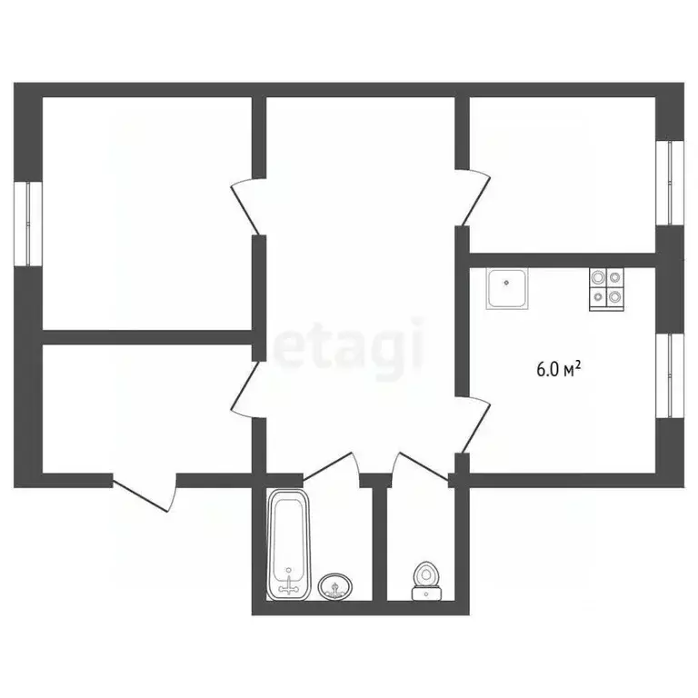 2-к кв. Ростовская область, Азов Азовский район, Инзенская ул., 11В ... - Фото 2