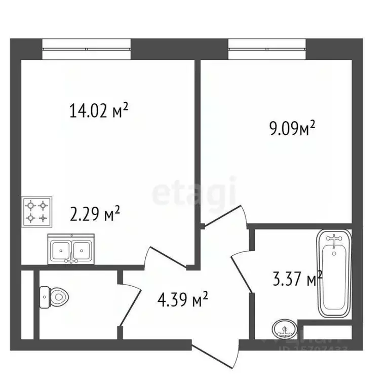 1-к кв. Санкт-Петербург ул. Маршала Захарова, 8 (33.0 м) - Фото 1