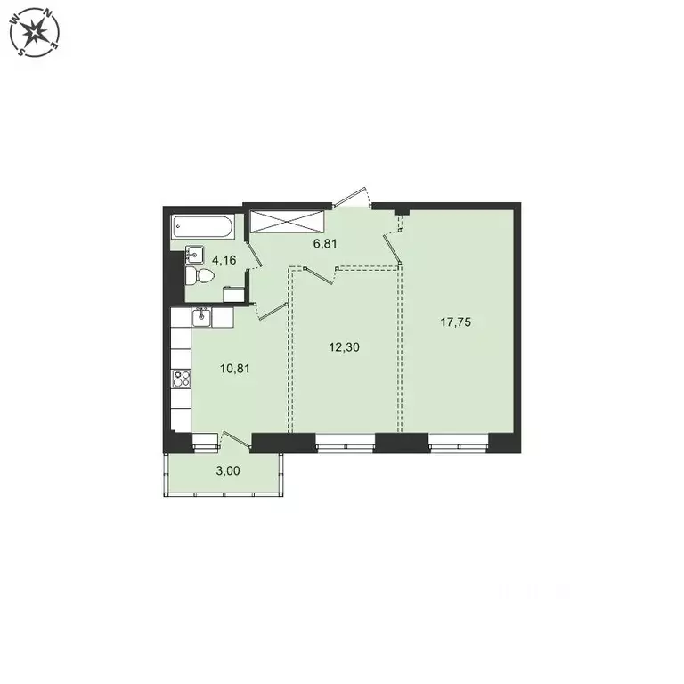 2-к кв. Иркутская область, Иркутский муниципальный округ, с. Мамоны ... - Фото 1