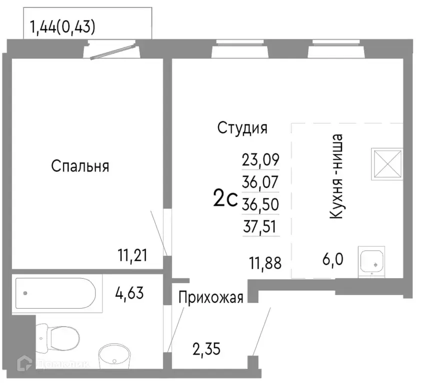 Продаётся 2-к квартира, 36.5 м - Фото 0