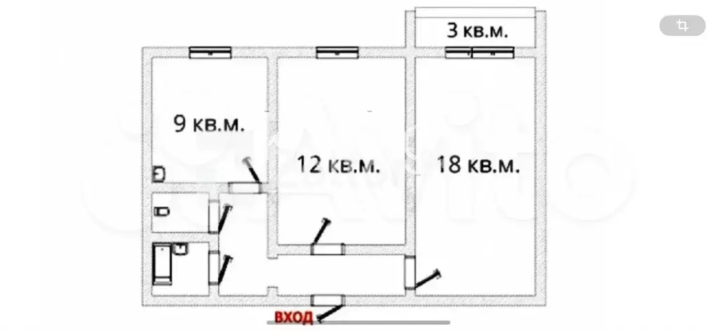 2-к. квартира, 51 м, 10/10 эт. - Фото 0