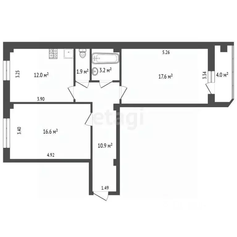 2-к кв. Ростовская область, Батайск Коммунистическая ул., 195Б (62.2 ... - Фото 1