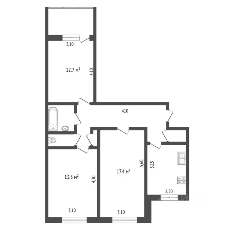 3-к кв. Тюменская область, Тюмень Широтная ул., 35 (65.8 м) - Фото 2
