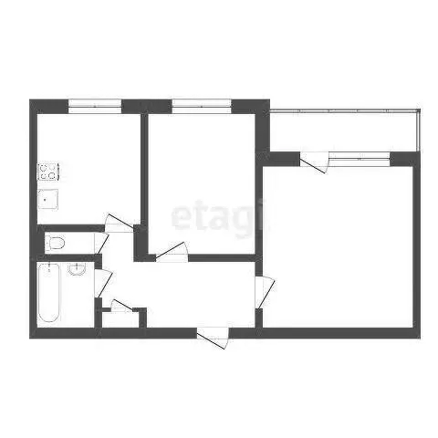 2-комнатная квартира: Прокопьевск, Азовская улица, 11А (52.6 м) - Фото 0