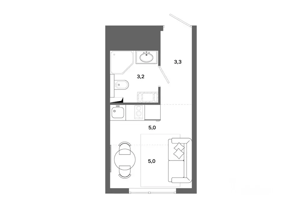 1-к кв. Ханты-Мансийский АО, Сургут 30А мкр,  (16.5 м) - Фото 0