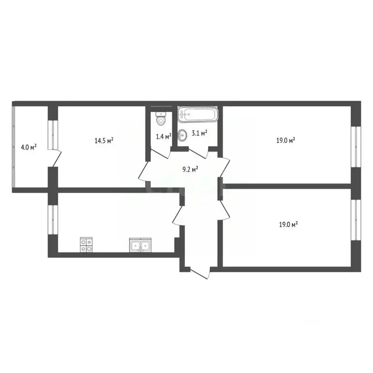 3-к кв. Мордовия, Саранск ул. Сураева-Королева, 1 (83.6 м) - Фото 2