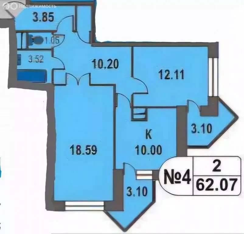 2-комнатная квартира: Москва, улица Твардовского, 12к1 (62 м) - Фото 1