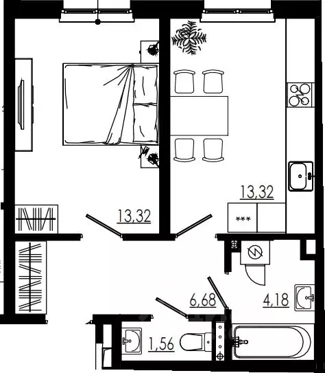 1-к кв. Ленинградская область, Тосненский район, Форносовское ... - Фото 1